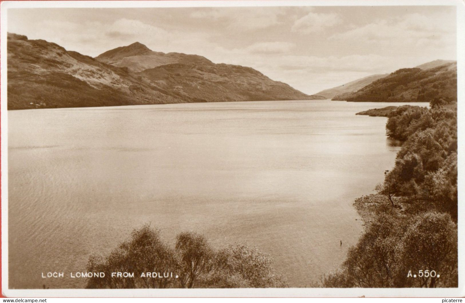 Loch Lomond From Ardlui (Real Photograph-Vaentine A.550) - Dunbartonshire