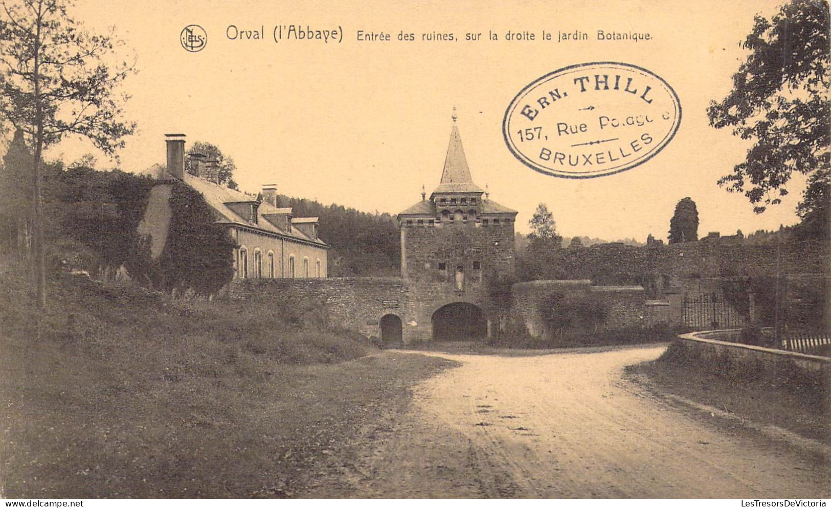 BELGIQUE - ORVAL - Entrée Des Ruines Sur La Droite Le Jardin Botanique - Edition Wary Busch - Carte Postale Ancienne - Florenville