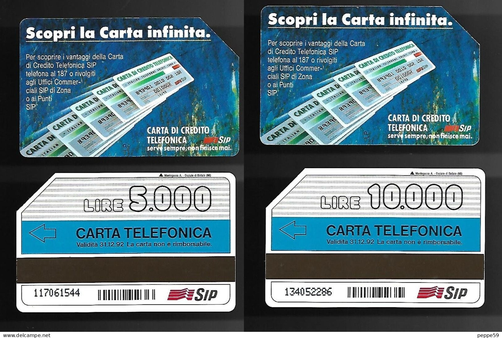 109 - 110 Golden - Scopri La Carta Infinita Da L. 5.000 E 10.000 31-12-92 Mantegazza - Tipo A - Öff. Diverse TK