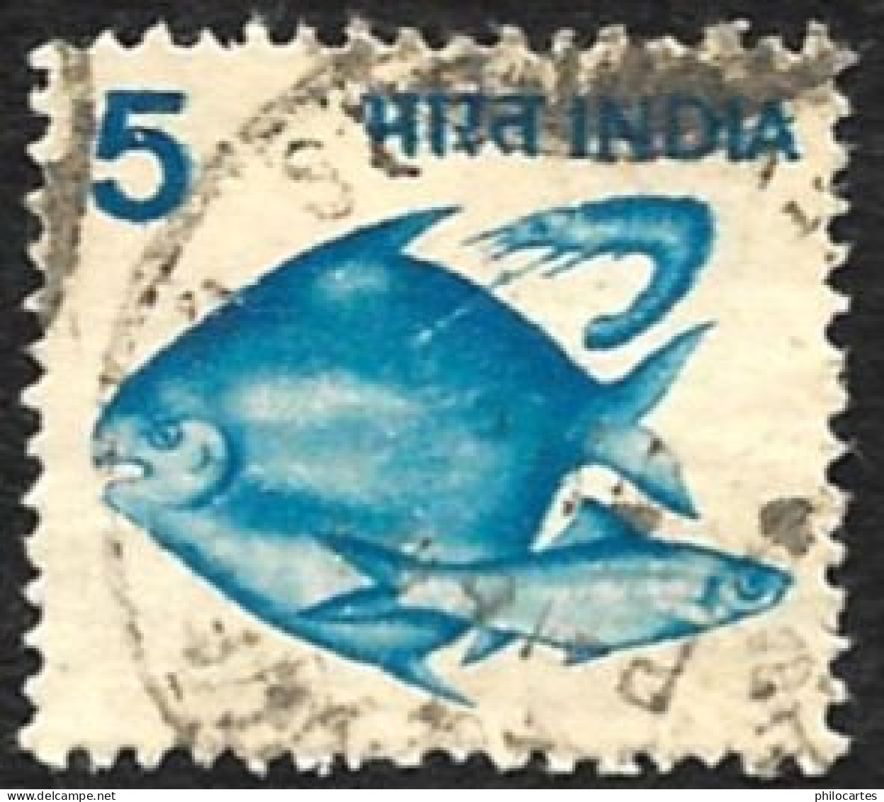 INDE   1981  -  YT 660  -  Poisson  Filigrane A    - Oblitéré - Used Stamps