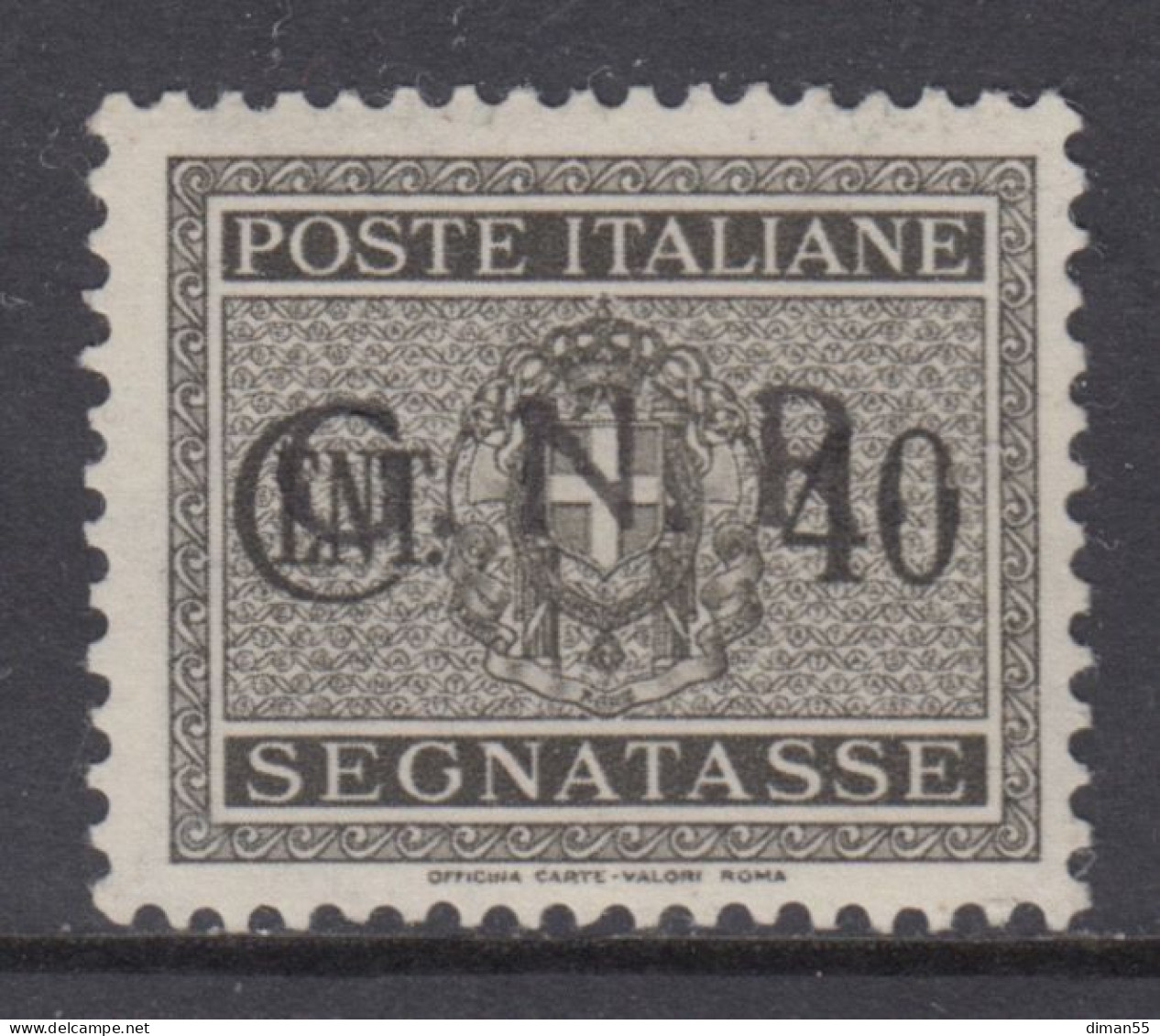 ITALY - 1943 R.S.I. - Tax 52A Cv 1500 Euro - Firmato Oliva - Varietà SOPRASTAMPA NERA Anzichè ROSSA - Strafport