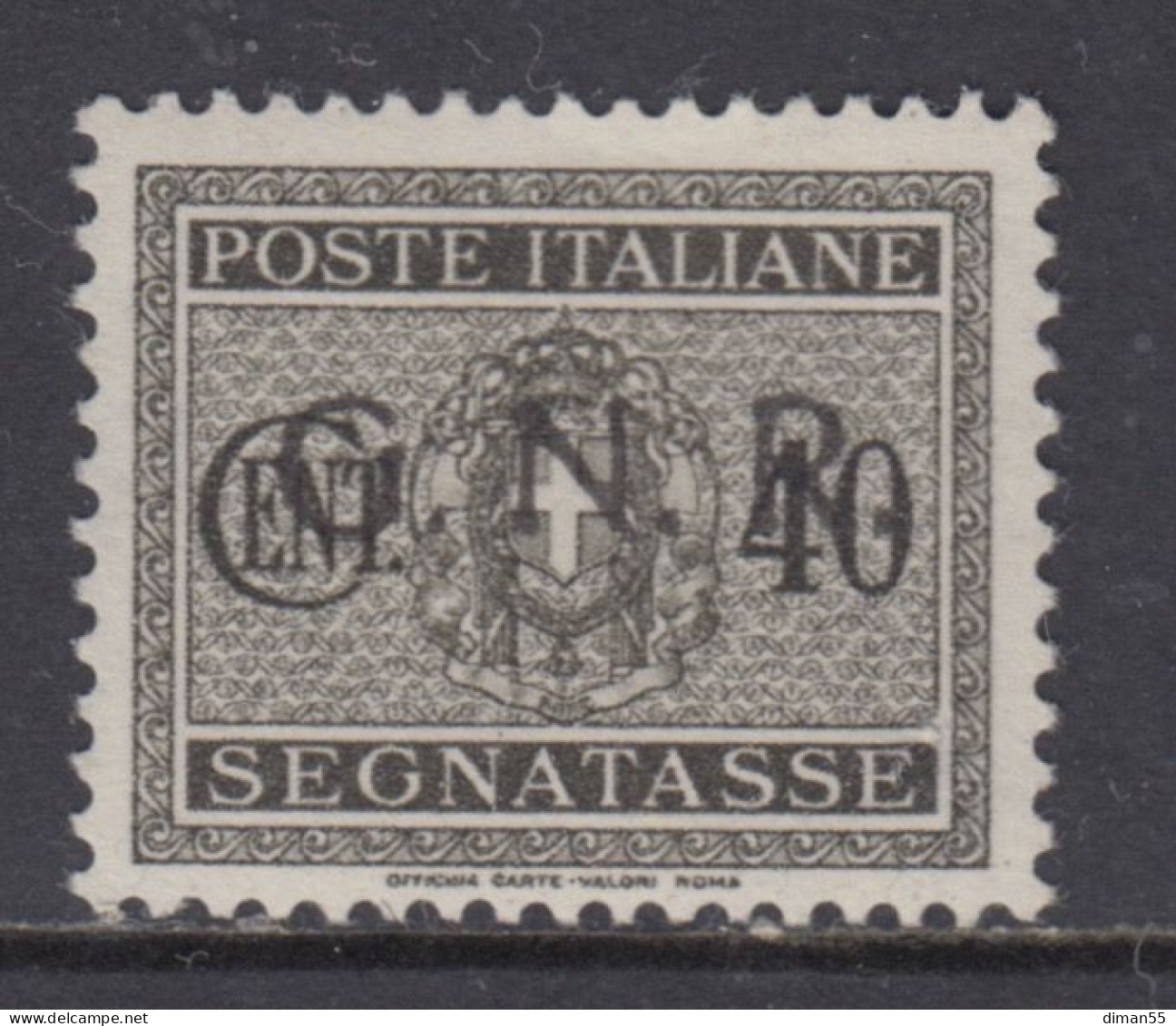 ITALY - 1943 R.S.I. - Tax 52A Cv 1500 Euro - Firmato Chiavarello - Varietà SOPRASTAMPA NERA Anzichè ROSSA - Portomarken