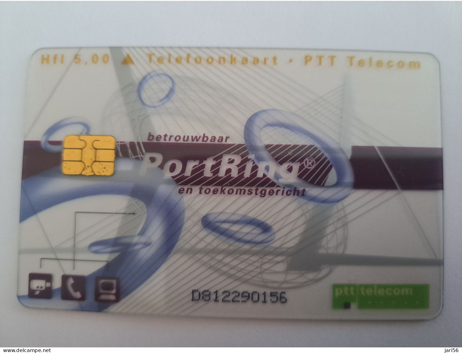 NETHERLANDS  CHIPCARD HFL 5,00 PORTRING TRANSPARANT CARD   NO;CKD 101 MINT CARD    ** 14369** - Non Classificati