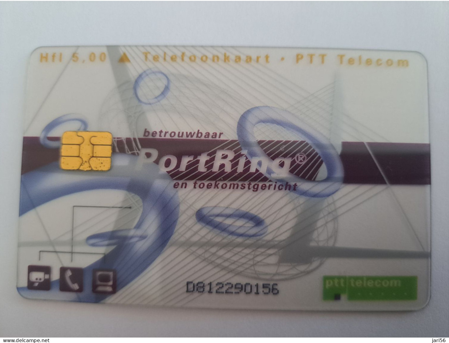 NETHERLANDS  CHIPCARD HFL 5,00 PORTRING TRANSPARANT CARD   NO;CKD 101 MINT CARD    ** 14369** - Sin Clasificación