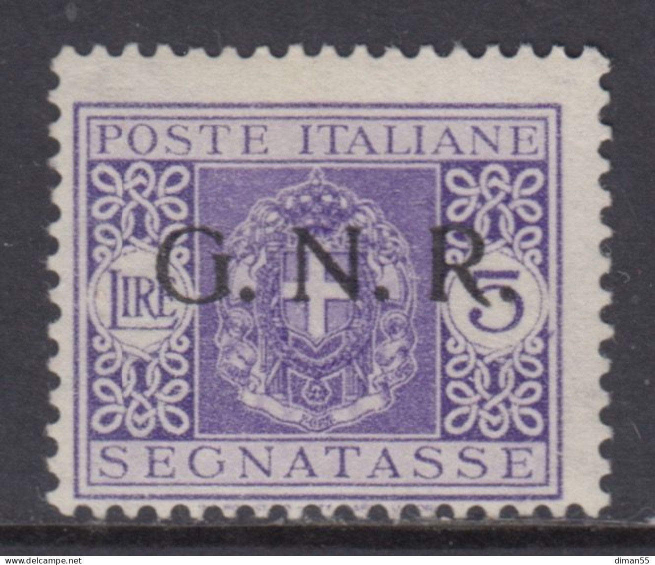 ITALY - 1943 R.S.I. - Tax 57 Cv 900 Euro - Firmato Biondi - Gomma Integra MNH**  Varietà Dentellatura Spostata - Strafport