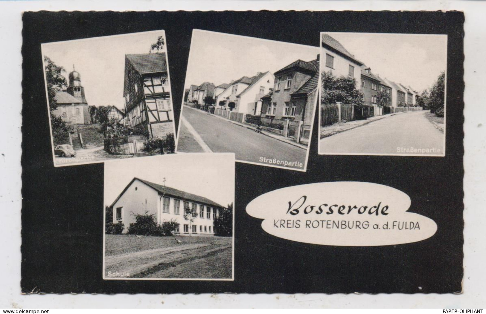 6444 WILDECK - BOSSERODE, Schule, Kirche, Strassenansichten - Bad Hersfeld