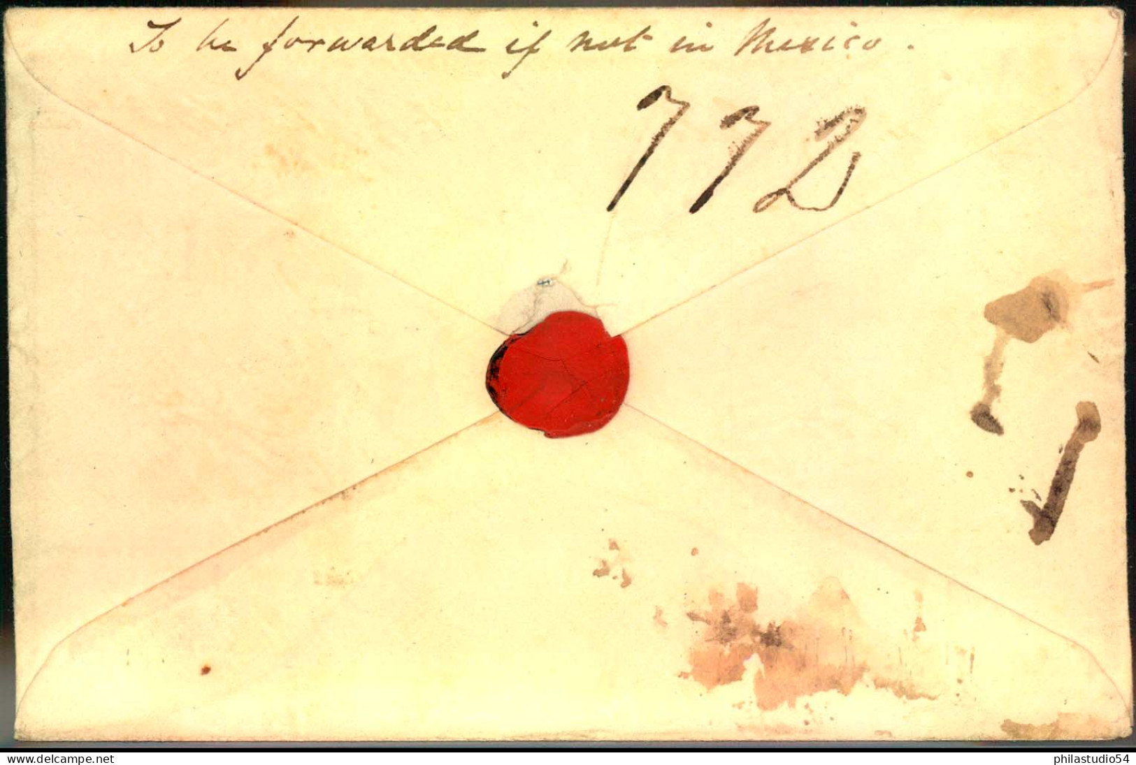 1851, Envelope From "Sussex Place" With Handwritten "West India Mail" To VERA CRUZ, Mexico. Transit PAID DC APR 16 1851. - Covers & Documents