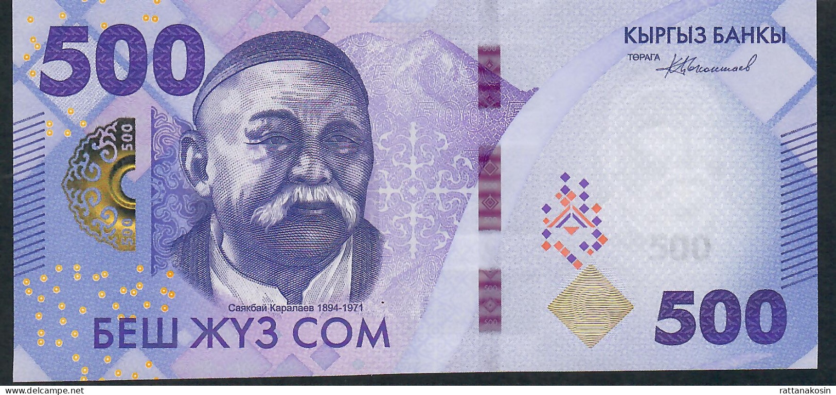 KYRGYZSTAN  NLP 500 SOM  2023 #AA  UNC. - Kirgizïe