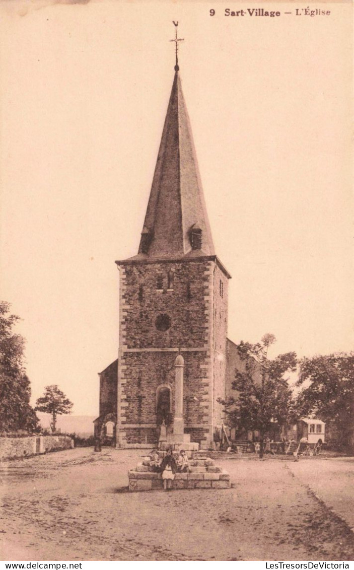 BELGIQUE - Liège - Sart-Village - L'Eglise - Enfants - Carte Postale Ancienne - Comblain-au-Pont