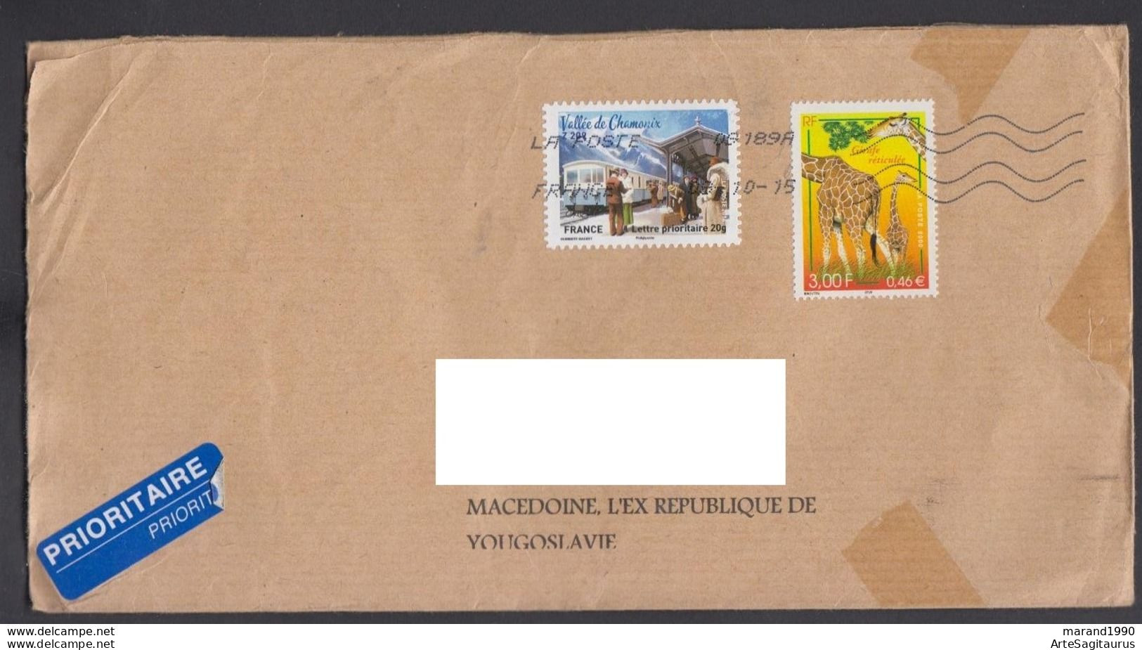 FRANCE COVER REPUBLIC OF MACEDONIA  (008) - Giraffen