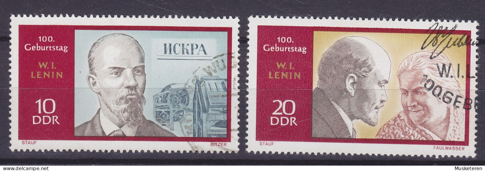 Deutsche Demokratische Republik DDR 1970 Mi. 1557-58 Wladimir Iljitsch Lenin - Gebraucht