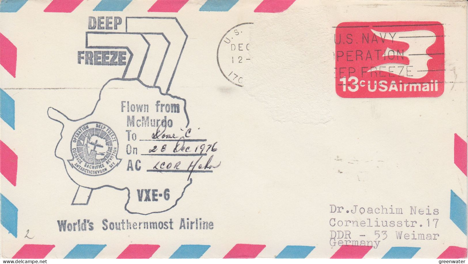 USA Polar Flight VXE-6  From McMurdo To Dome  22 DEC 1976 (SD162) - Polar Flights