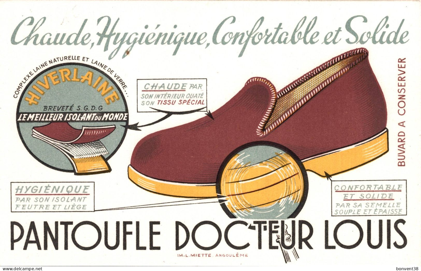 J2707 - BUVARD - Pantoufle DOCTEUR LOUIS - HIVERLAINE - Schoenen