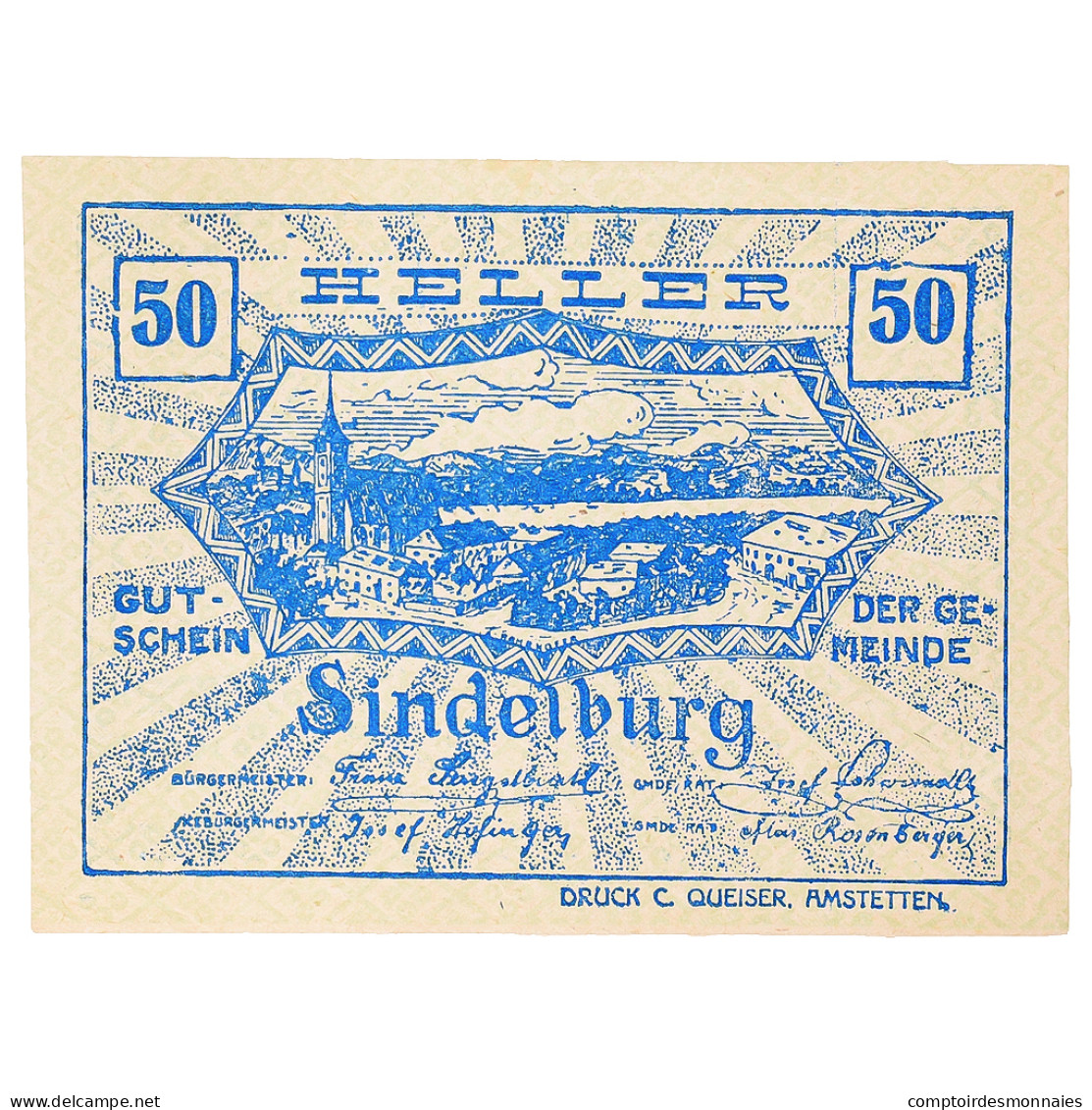 Billet, Autriche, Sindelburg, 50 Heller, Village 1920-12-31, SPL Mehl:FS 999a - Autriche