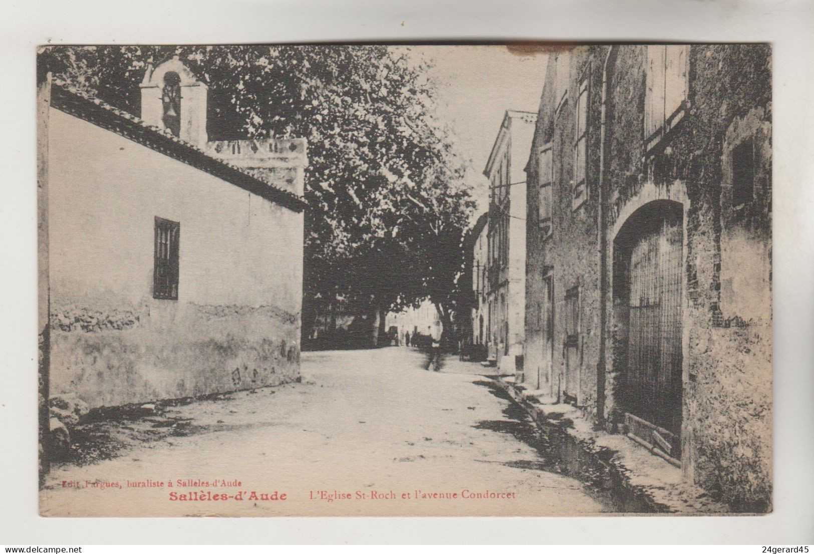 CPSM SALLELES D'AUDE (Aude) - L'Eglise Saint Roch Et L'Avenue Condorcet - Salleles D'Aude