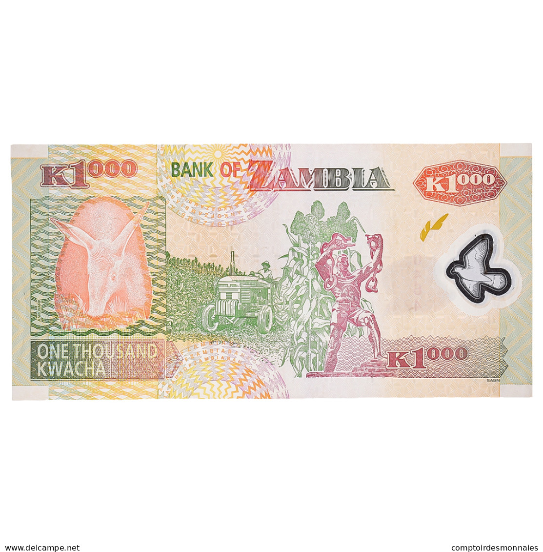 Billet, Zambie, 1000 Kwacha, 2008, KM:44f, TTB - Zambie
