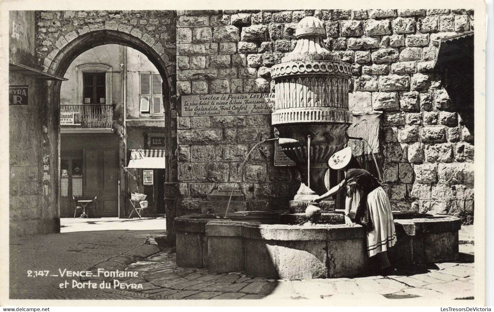 FRANCE - Vence Fontaine Et Porte Du Peyre - Fontaine - Carte Postale Ancienne - Vence