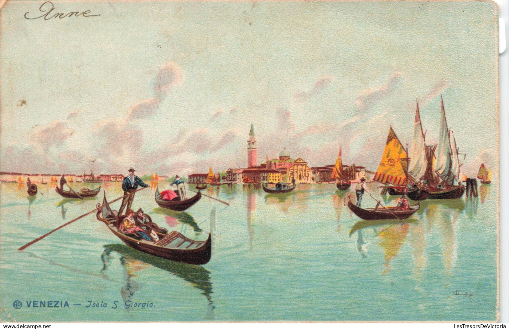 ITALIE - Venezi - Isola S Giorgio - Gondoles - Colorisé - Carte Postale Ancienne - Venetië (Venice)