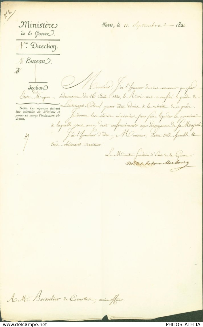 LAS Lettre Signature Autographe Marie Victor Nicolas De Faÿ De Latour Maubourg Général Ministre Guerre Révolution Empire - Politicians  & Military