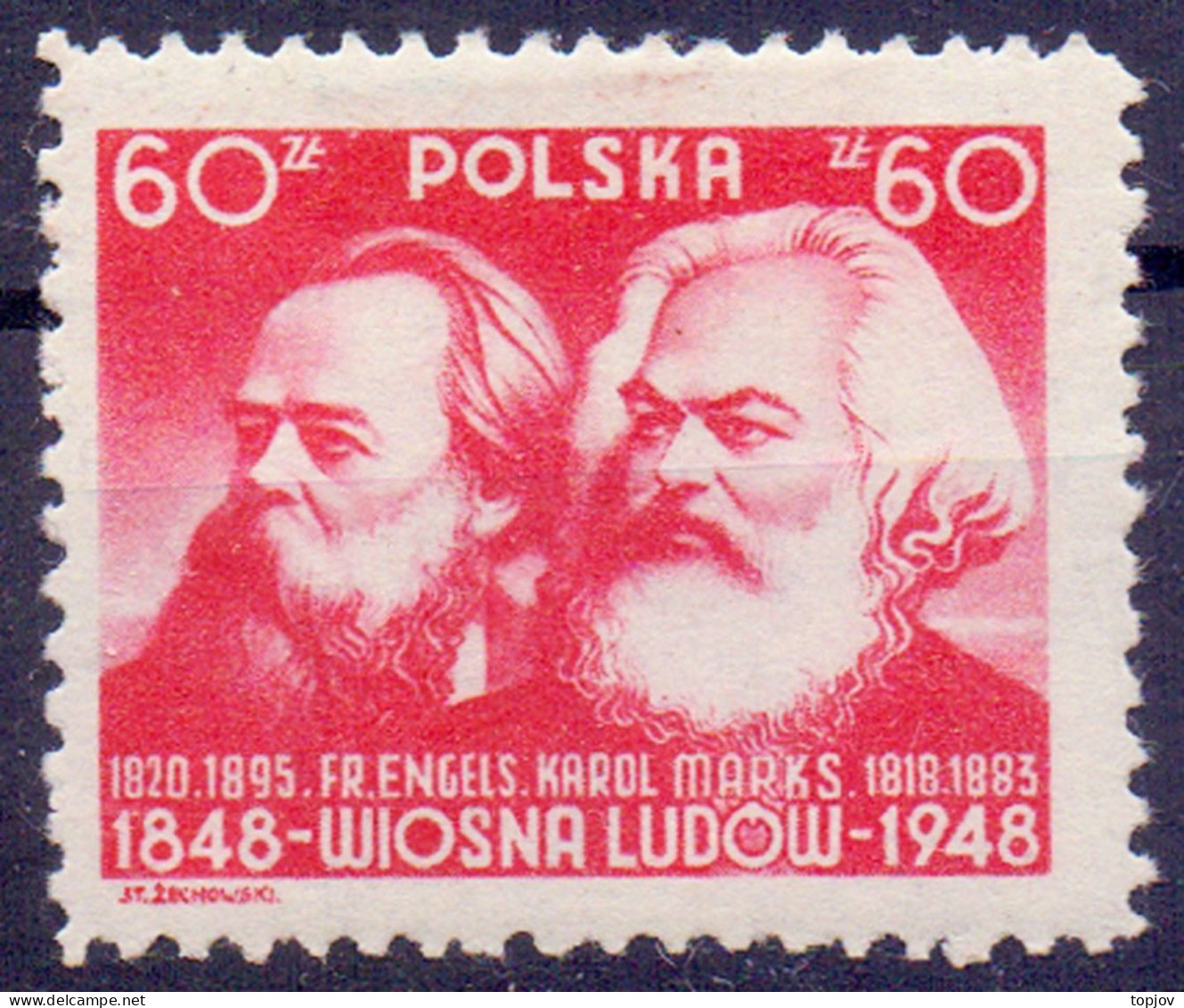 POLAND - MARX + ENGELS - **MNH - 1948 - Karl Marx