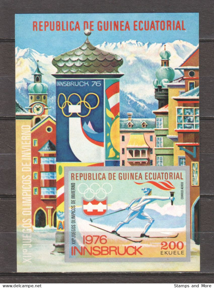 Equat Guinea 1975 Mi Block 160 MNH WINTER OLYMPICS INNSBRUCK 1976 - Hiver 1976: Innsbruck