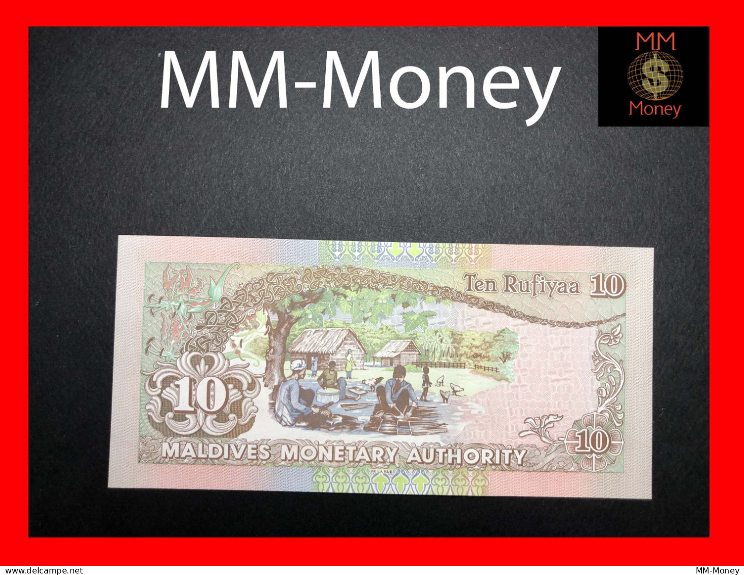 Maldives  10 Rufiyaa 1998   P. 19  *with Printer's Name DLR On Back"    UNC - Maldivas