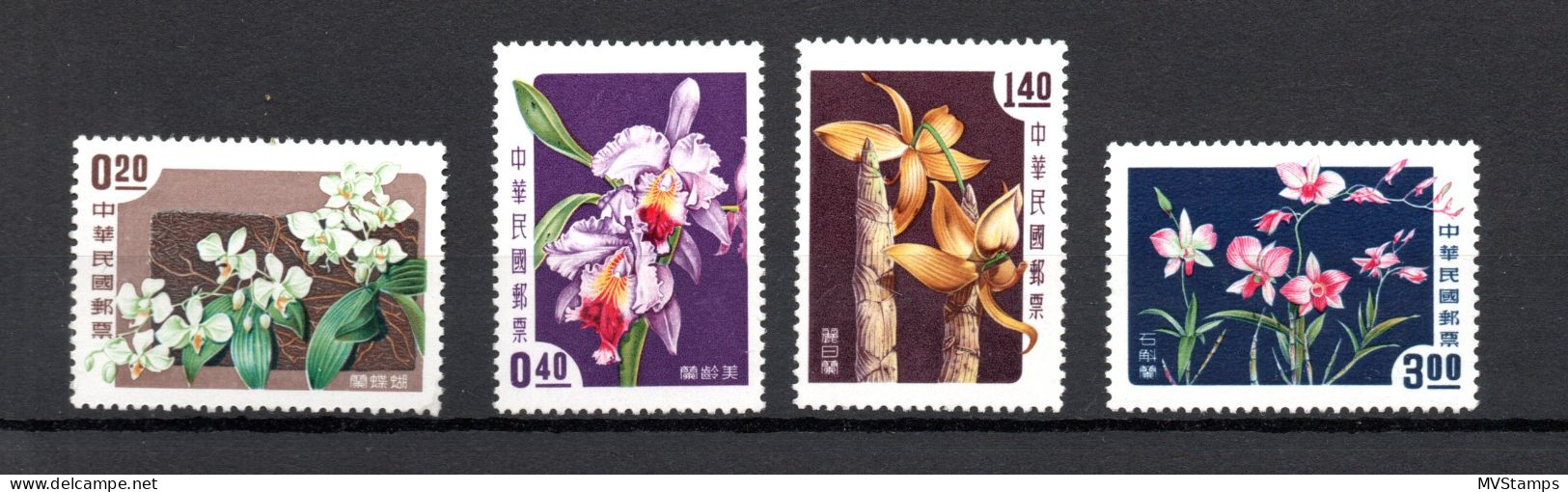 Taiwan 1958 Set Flowers/Blumen/Orchids Stamps (Michel 288/91) MNH - Ongebruikt