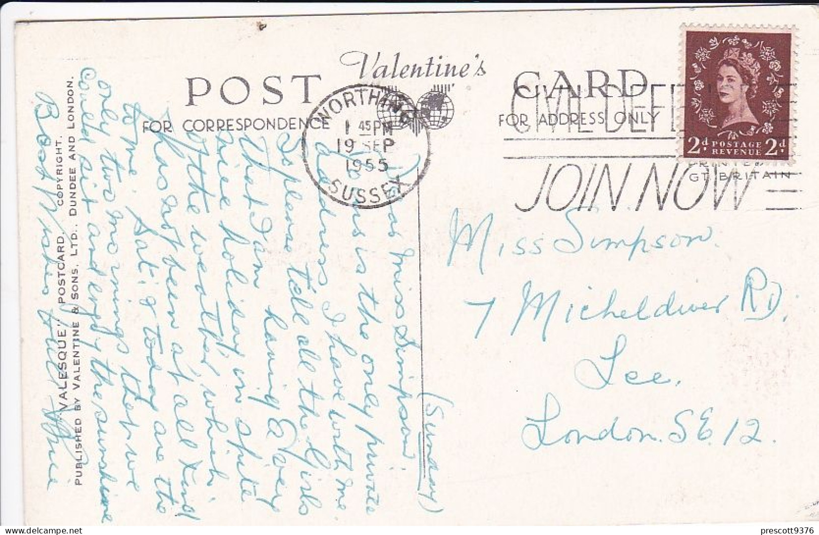 Boating Lake, Worthing - Used Postcard - Stamped 1955  - UK10 - Worthing