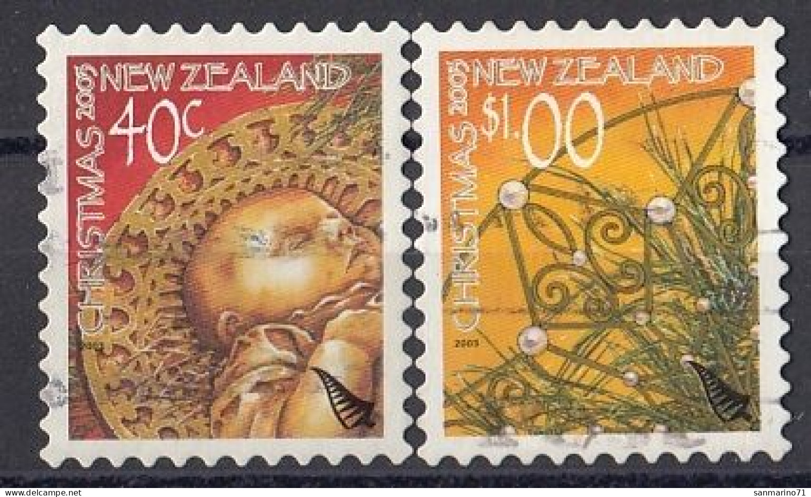 NEW ZEALAND 2128-2129,used,falc Hinged,Christmas 2003 - Gebruikt