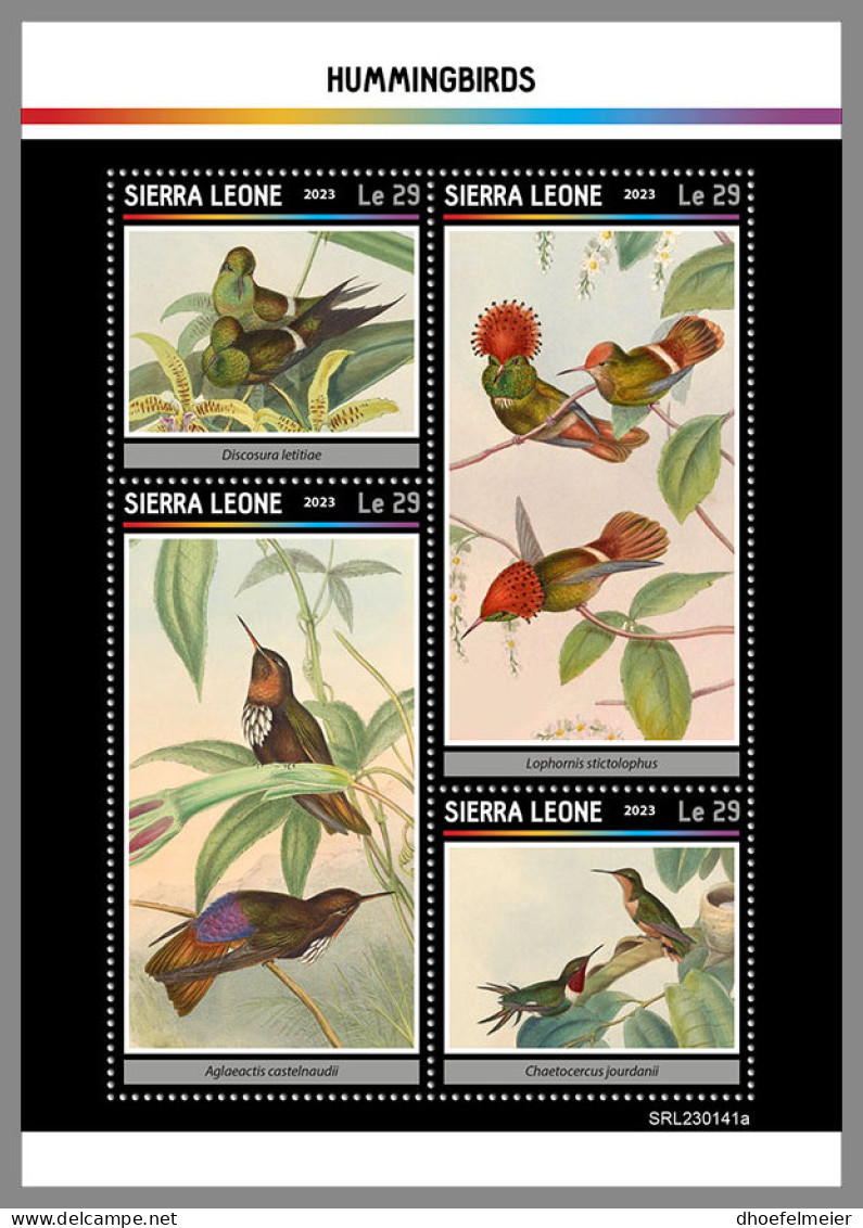 SIERRA LEONE 2023 MNH Hummingbirds Kolibris Colibris M/S - OFFICIAL ISSUE - DHQ2330 - Kolibries