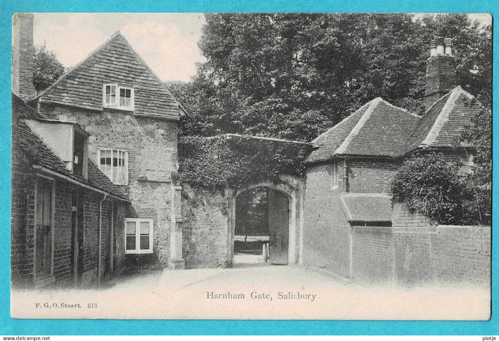* Salisbury - WIltshire (United Kingdom - England) * (F.G.O. Stuart 513) Harnham Gate, Entrance, Porte, Old, Rare - Salisbury