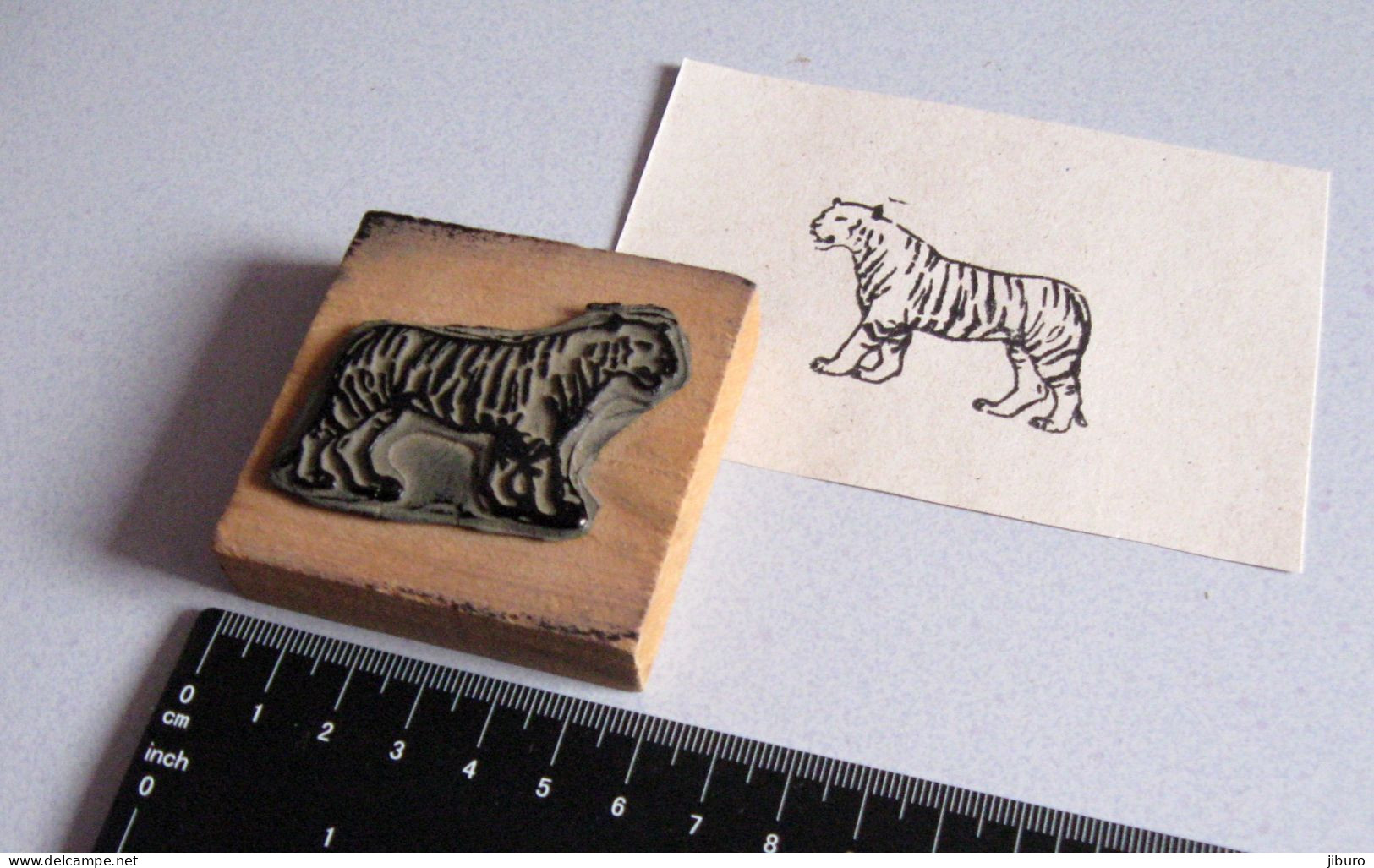 Ancien Tampon Scolaire Animal Tigre Tiger - Scrapbooking