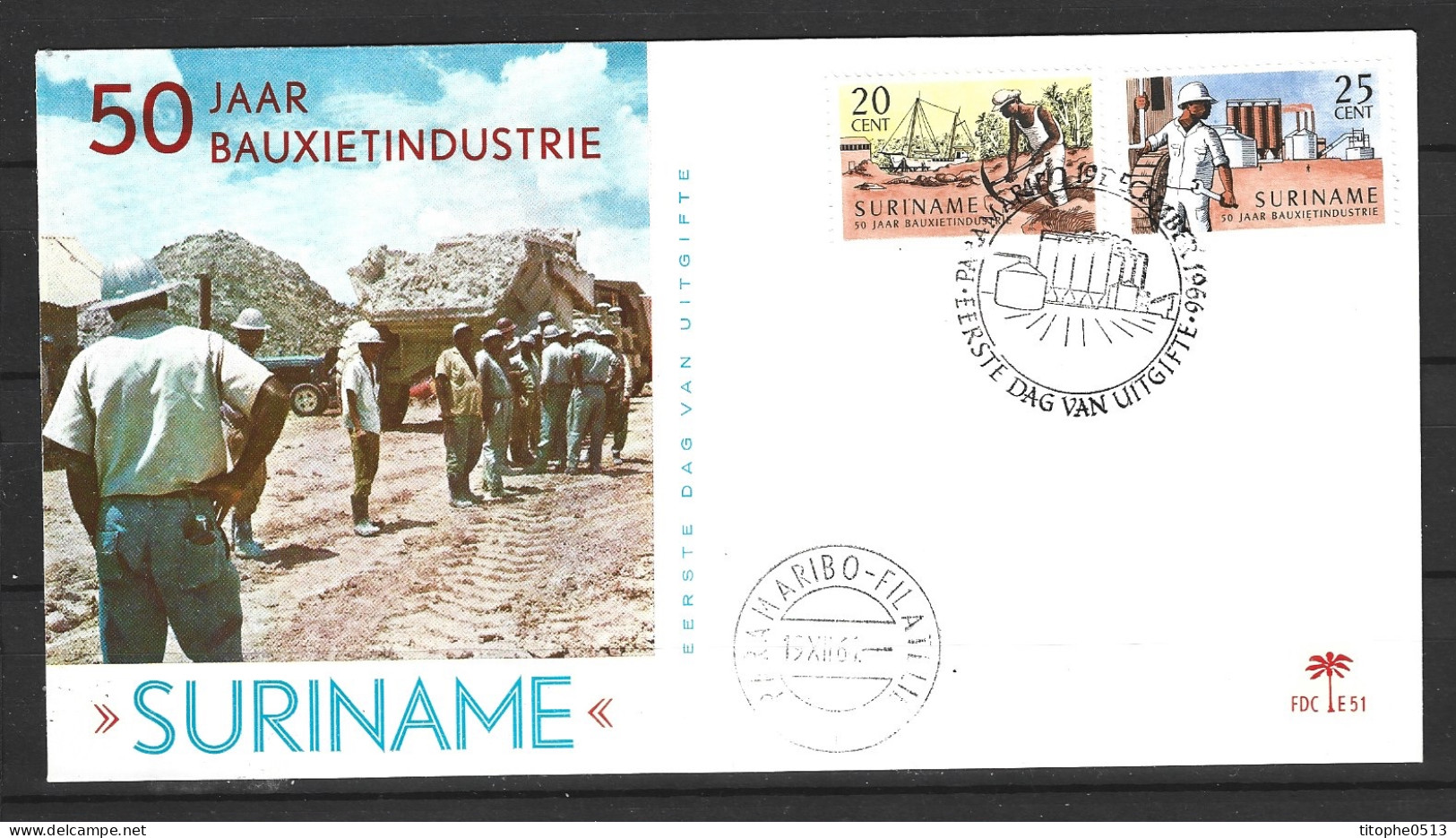 SURINAM. N°450-1 De 1966 Sur Enveloppe 1er Jour (FDC). Bauxite. - Usines & Industries