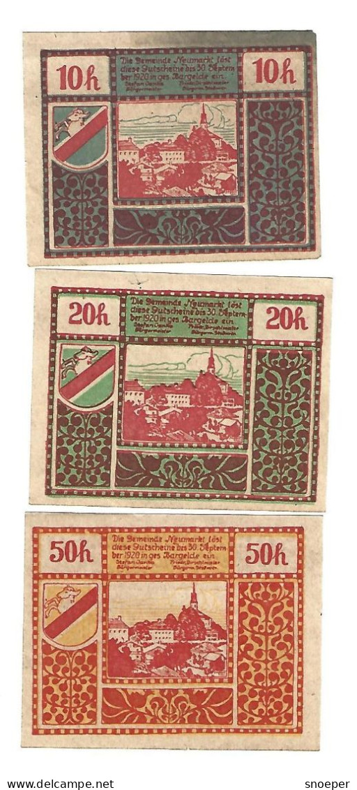 **notgeld   Austria Neumarkt Bei Salzburg Serie Compleet 660a - Autriche