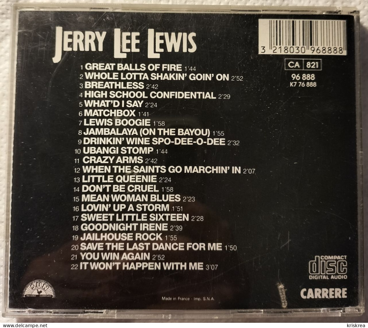CD Jerry Lee Lewis - Great Balls Of Fire. - Autres - Musique Anglaise