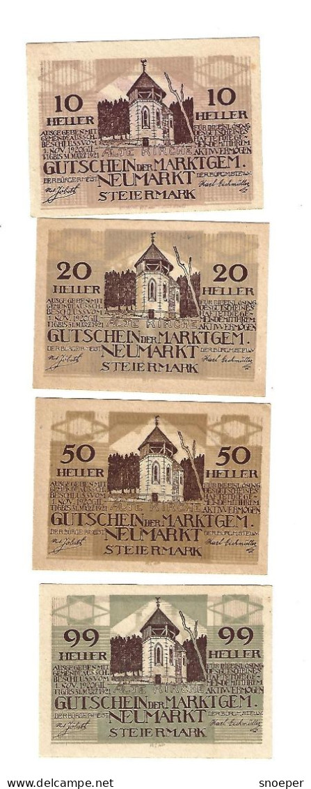 **notgeld   Austria Neumarkt Serie Compleet 661a Cat Val 4,00 Euro - Autriche