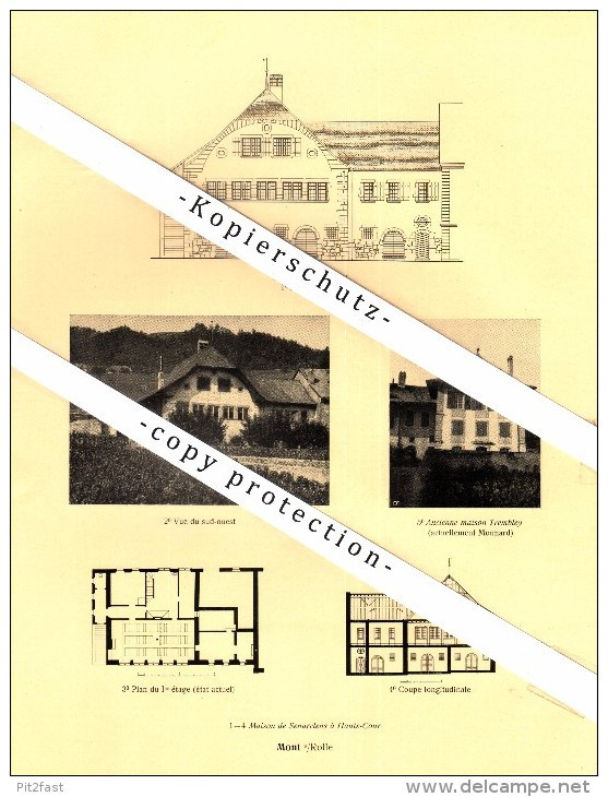 Photographien / Ansichten , 1925 , Mont-sur-Rolle , Prangins , Vincy , Prospekt , Architektur , Fotos !!! - Prangins