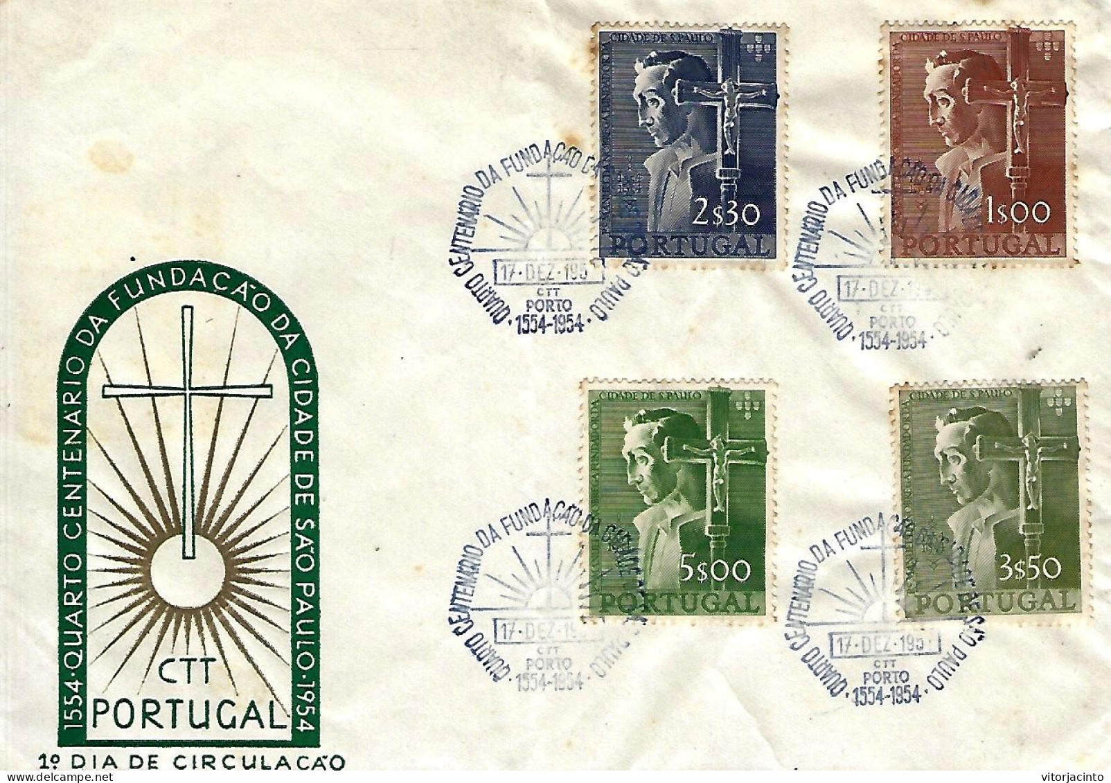 PORTUGAL - FDC - 1954 IV Centenary Of The Foundation Of The City Of São Paulo - FDC