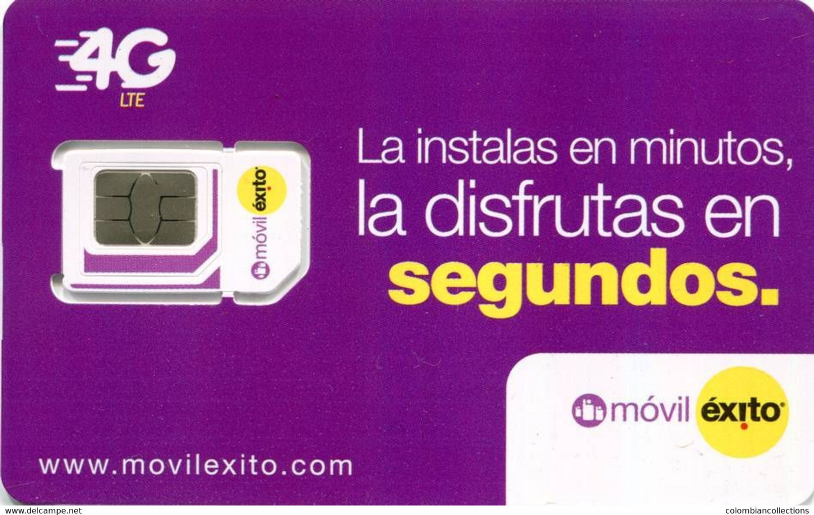 Lote TT241, Colombia, Tarjeta Telefonica, Phone Card, SIM Card Prepago, Movil Exito 4G Lite - Colombia