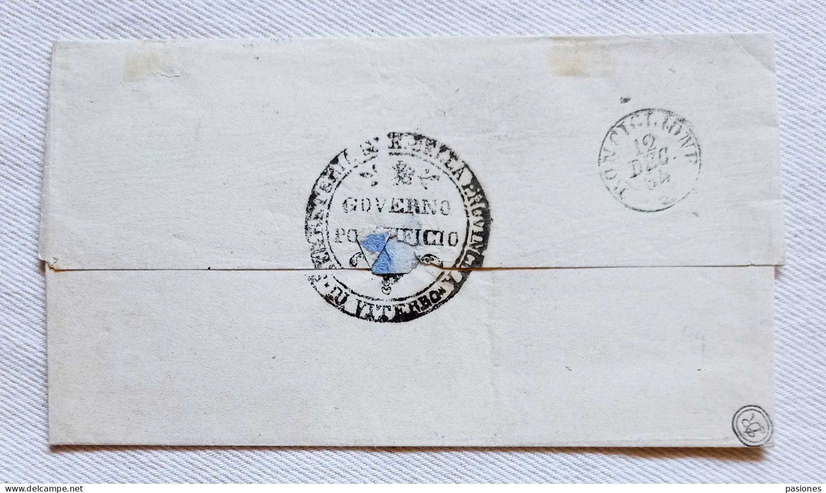 Governo Pontificio Busta Di Lettera Da Ronciglione Per Bassano 1864 Affrancata Con 4 Baj (siglata) - ...-1929 Prefilatelia