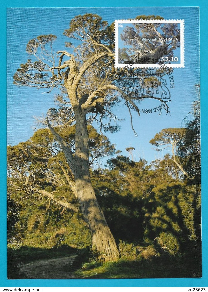 Australien 2015 , Trees - Moonah - Maximum Card - First Day Of Issue 17. March 2015 - Cartas Máxima