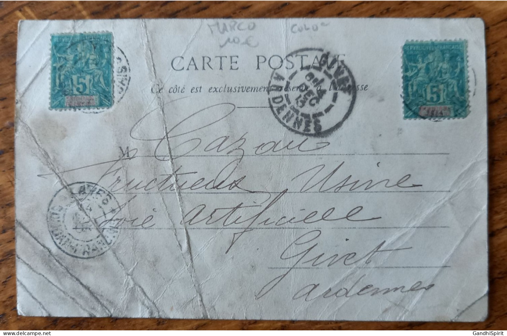 14.11.1903 TAD Kayes Sur TP Colonies Postes 5 Soudan Français - 04.12.1903 Cachet Arrivée à Givet - Storia Postale