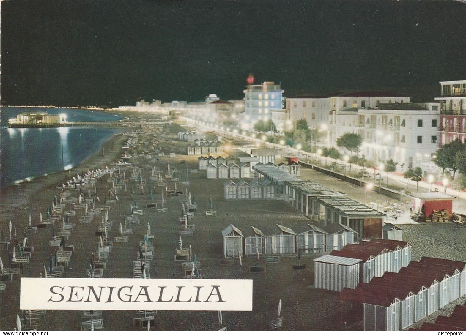 W6505 Senigallia (Ancona) - Il Lungomare - Panorama Notturno Notte Nuit Night Nacht Noche / Viaggiata 1966 - Senigallia