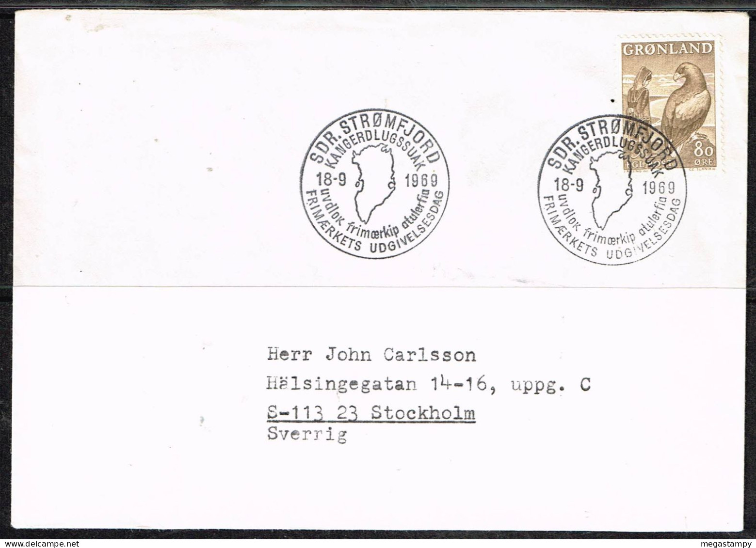 GRÖNLAND 1969 - Brief Mit Mi. 73 Nach Schweden, Postgelaufen - Briefe U. Dokumente