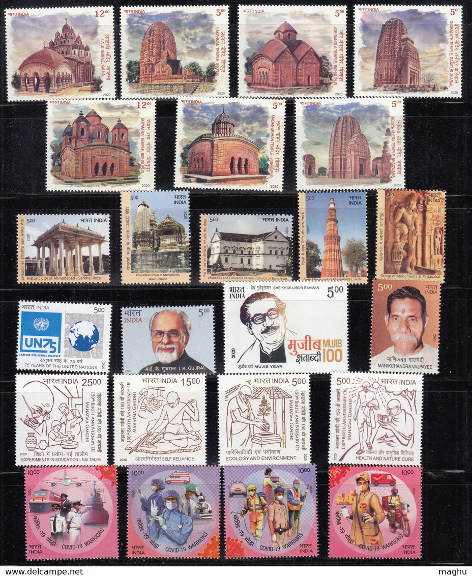 India MNH 2020 Year Pack, Full Year, (2 Scans) - Années Complètes