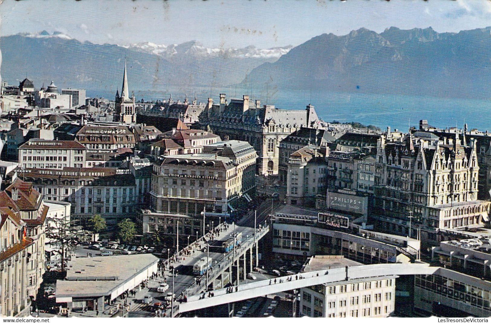 SUISSE - LAUSANNE OUCHY - Le Grand Pont Et Les Alpes De Savoie - Carte Postale Ancienne - Lausanne