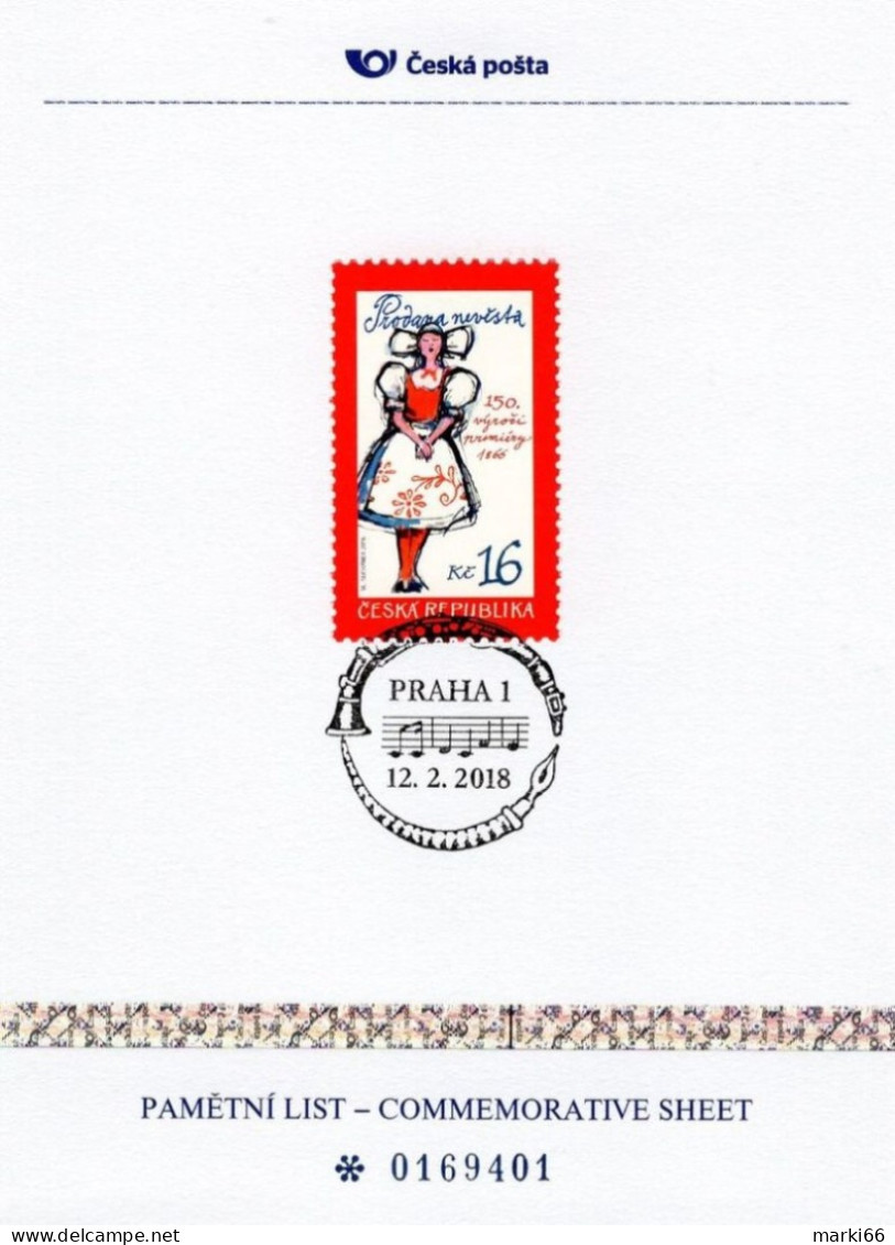 Czech Republic - 2018 - Stamp Artist Vladimír Suchánek 70th Birthday - Bartered Bride - Commemorative Sheet + Hologram - Briefe U. Dokumente
