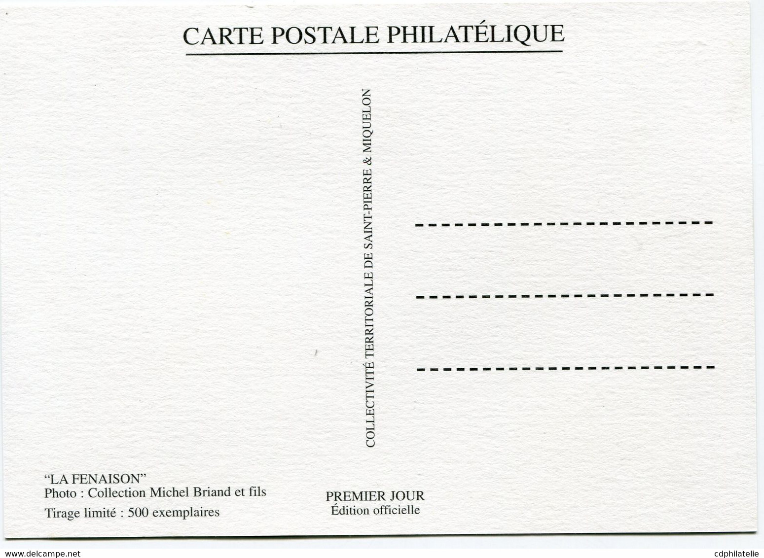 SAINT PIERRE ET MIQUELON CARTE MAXIMUM DES N°741 / 742 LE RAMASSAGE DU FOIN AVEC OBL. ILLUSTREE SAINT PIERRE 18 AVRIL 01 - Maximum Cards