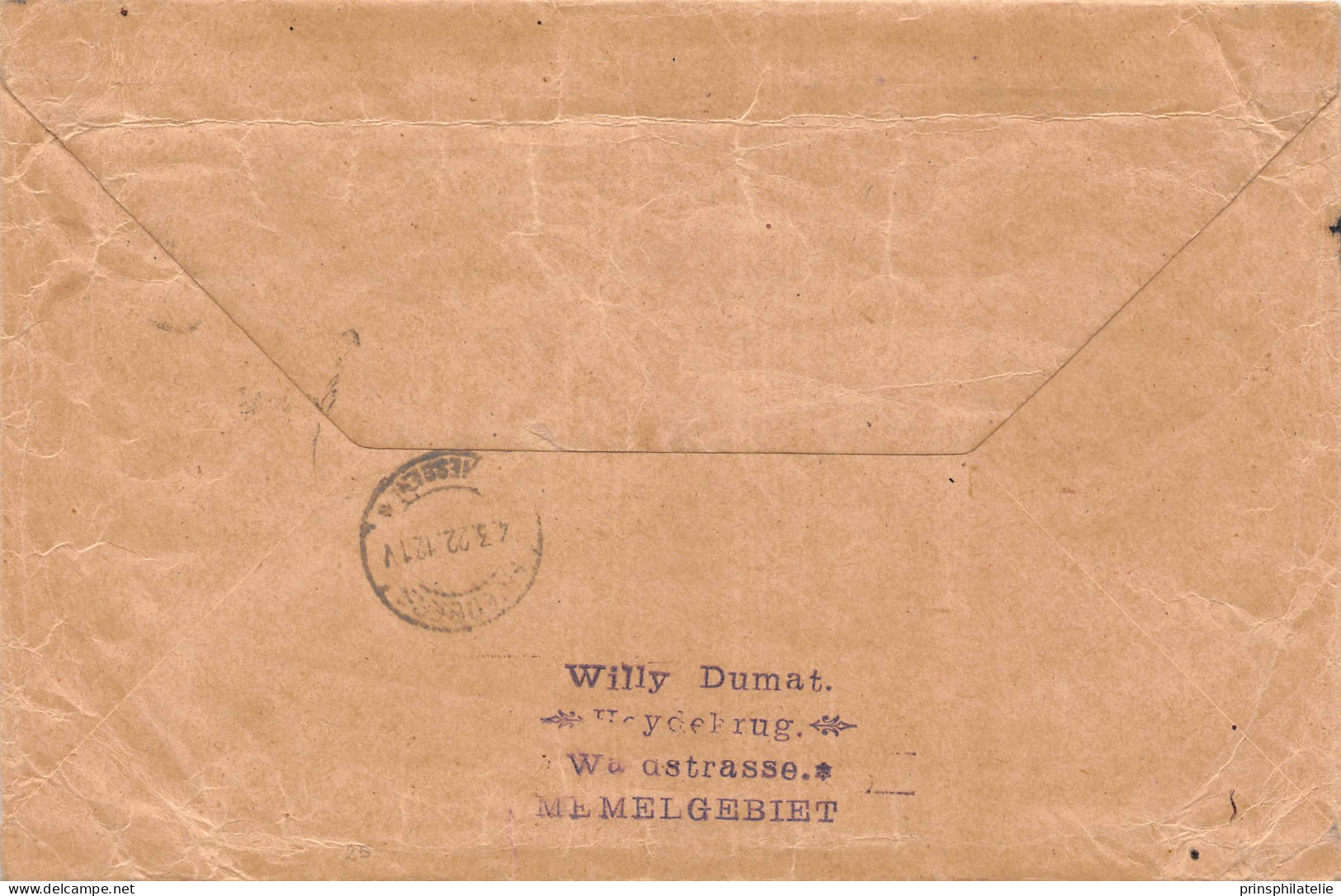 LETTRE  RECOMMANDEE DE MEMEL 1922  AVEC MERSON  => ALLEMAGNE COVER - Briefe U. Dokumente