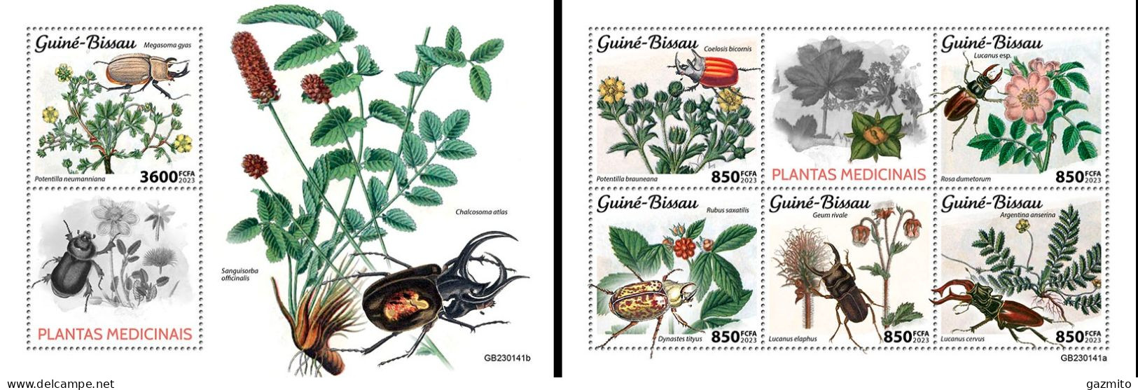 Guinea Bissau 2023, Medical Plants, Insects, 5val In BF +2BF - Plantas Medicinales